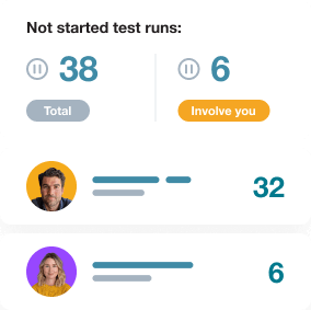 Project dashboard - test run progress